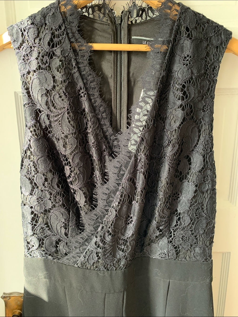 Black Lace Bodice Pantsuit